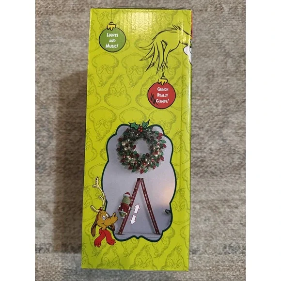 Animated Grinch 17" Ladder Climbing Tabletop Christmas Tree Decoration LED - Picture 5 of 7